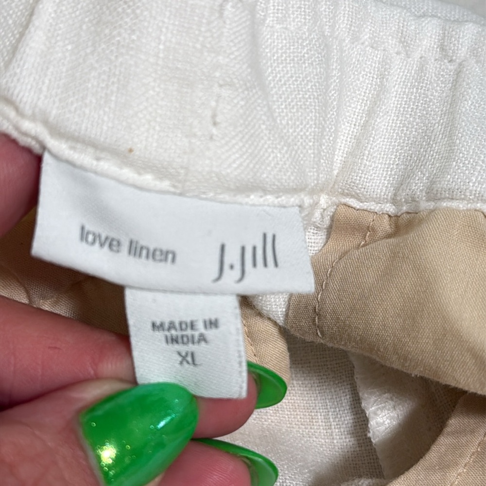 J. Jill love linen woman white linen shorts size XL. inseam 7” drawstring - Picture 4 of 5